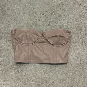 Zara bustier leather top